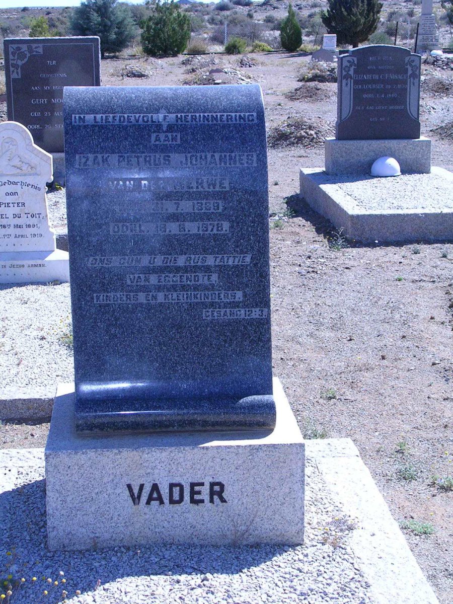 MERWE Izak Petrus Johannes, van der 1889-1978
