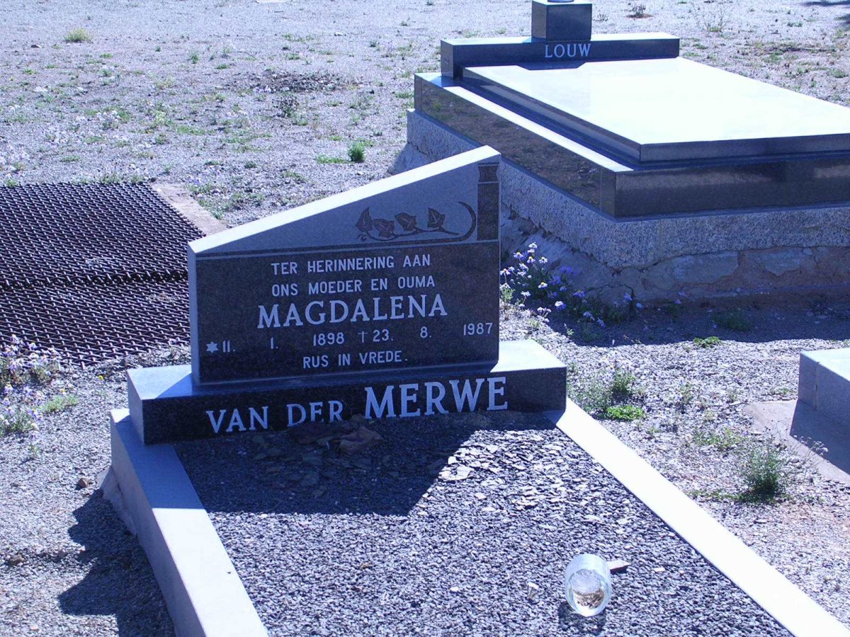 MERWE Magdalena, van der 1898-1987