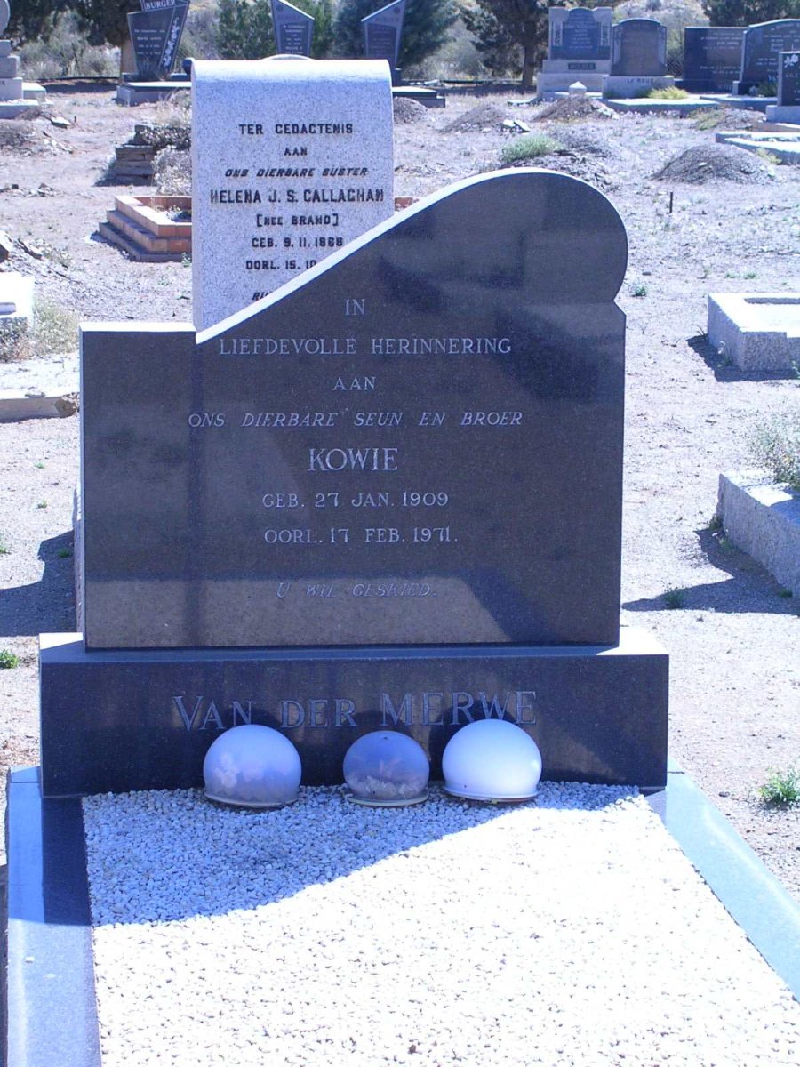 MERWE Kowie, van der 1909-1971