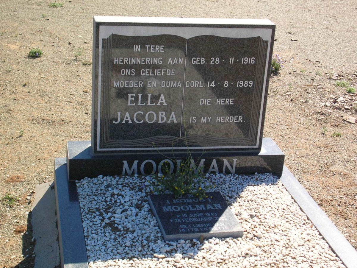 MOOLMAN Ella Jacoba  1916-1989 :: MOOLMAN J.N. 1943-2005