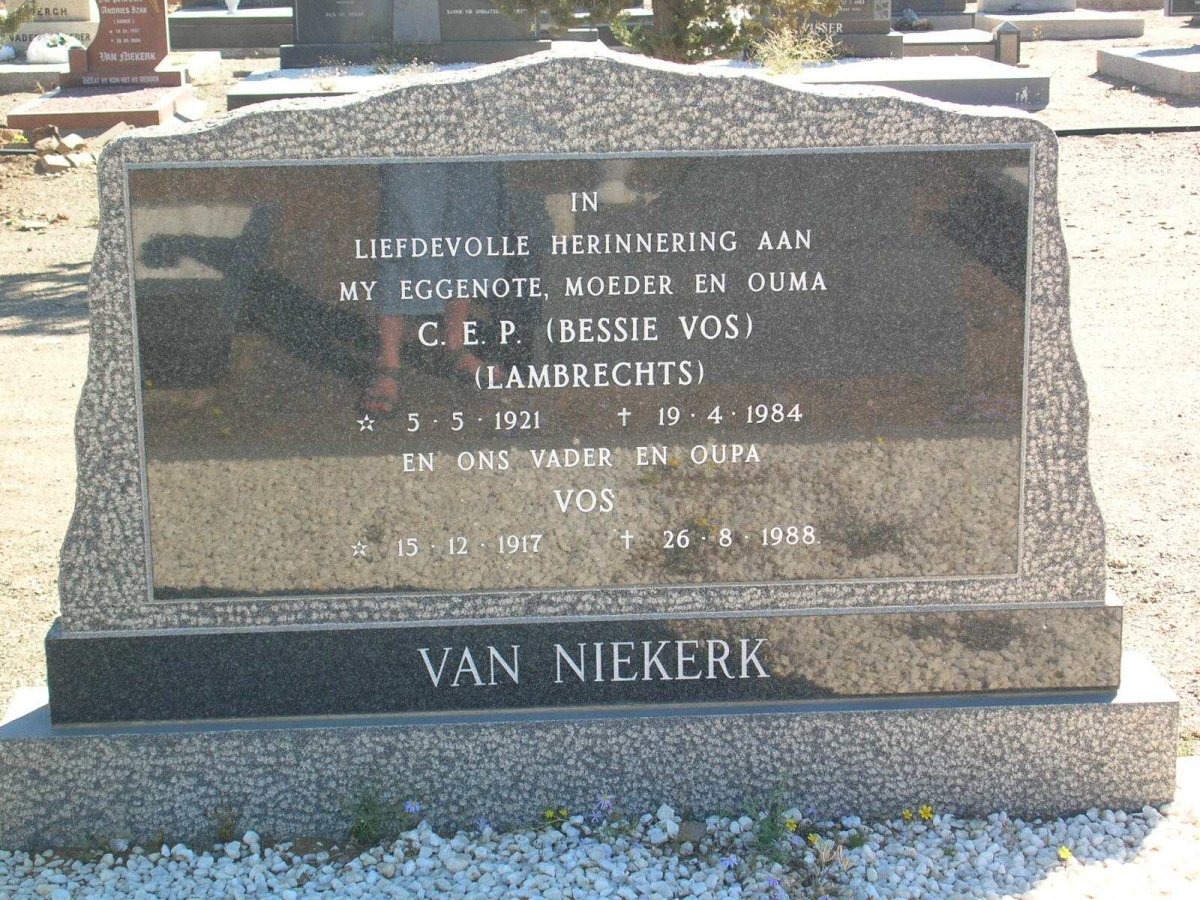NIEKERK Vos, van 1917-1988 &amp; C.E.P LAMBRECHTS 1921-1984