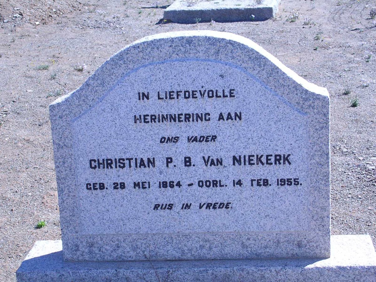 NIEKERK Christian P.B., van 1864-1955
