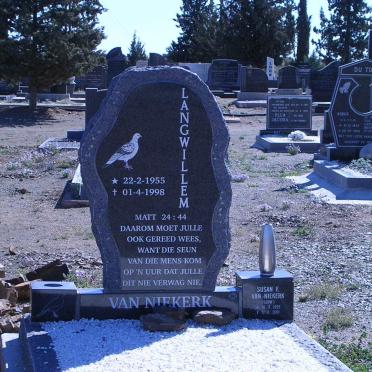 NIEKERK Langwillem, van 1955-1998 &amp; Susan F. LOUW 1925-2001