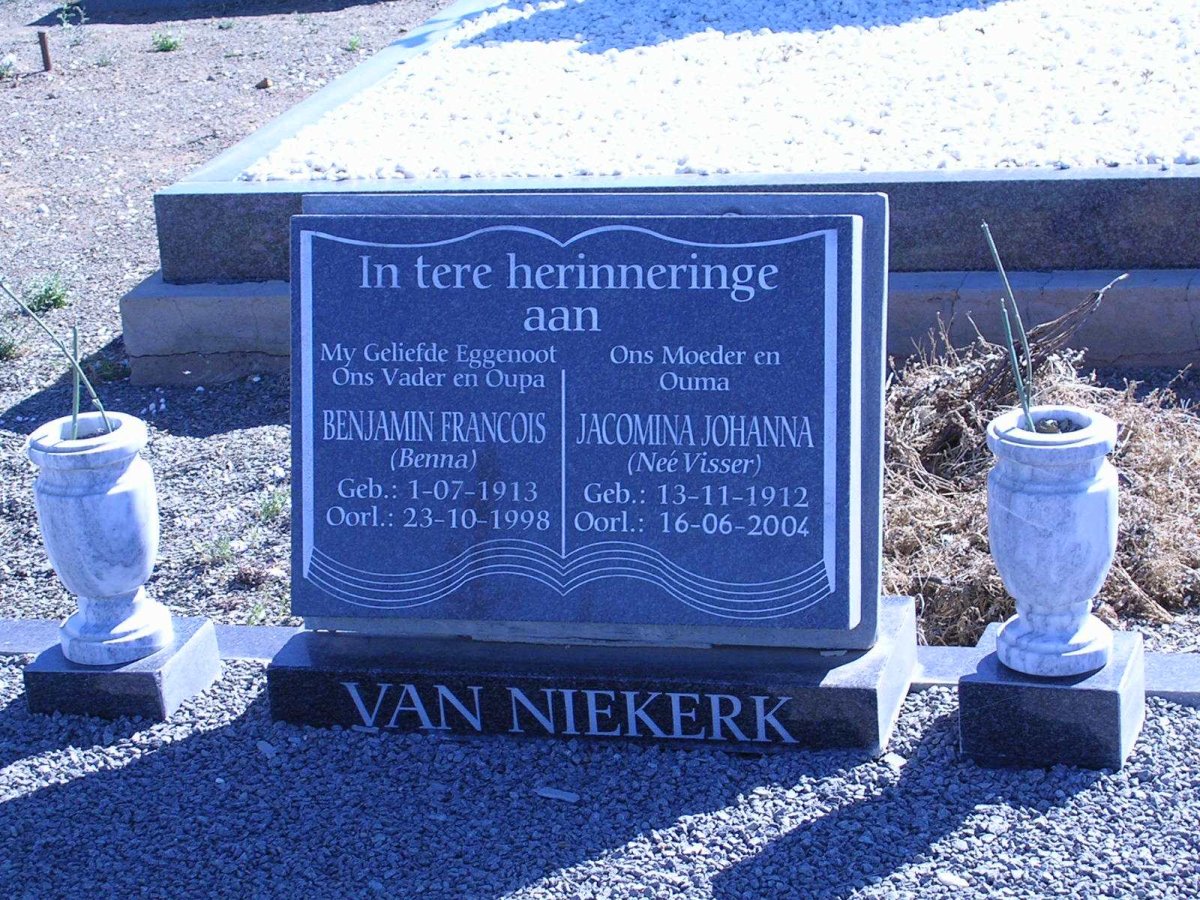 NIEKERK Benjamin Francois, van 1913-1998 &amp; Jacomina Johanna VISSER 1912-2004