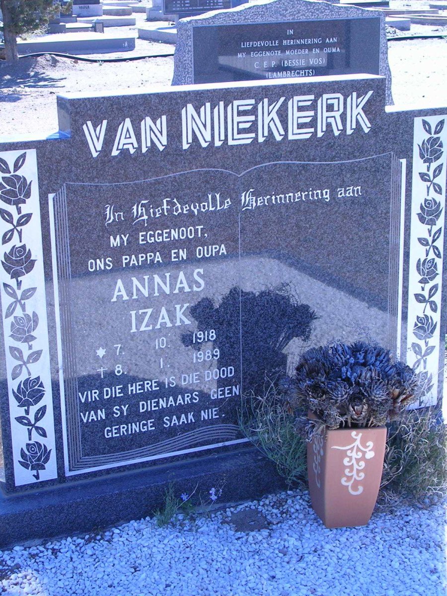 NIEKERK Annas Izak, van 1918-1989