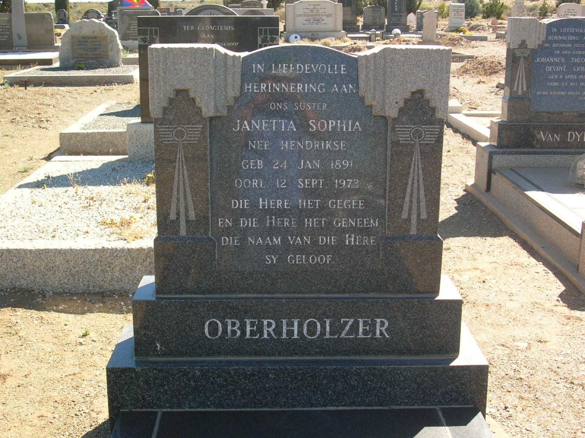 OBERHOLZER Janetta Sophia nee HENDRIKSE 1891-1973
