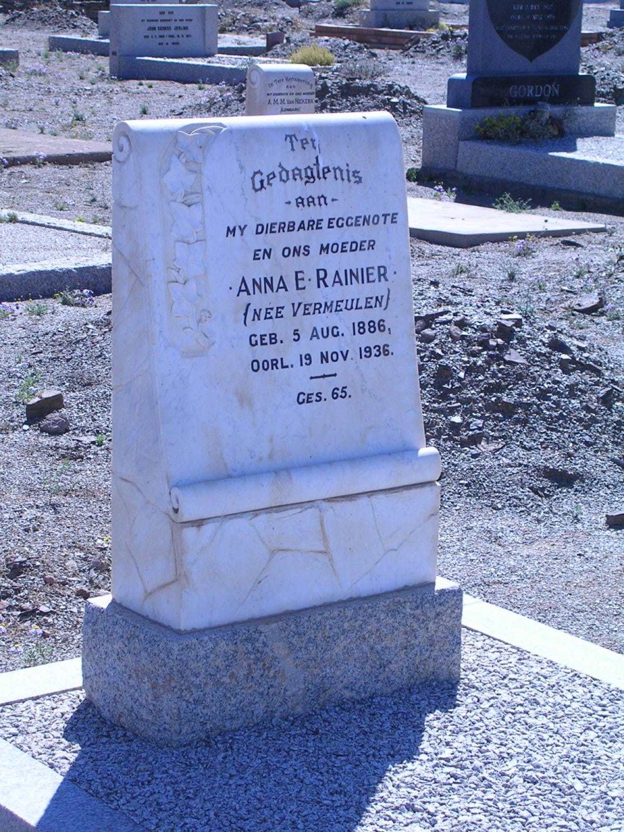 RAINIER Anna E. nee VERMEULEN 1886-1936