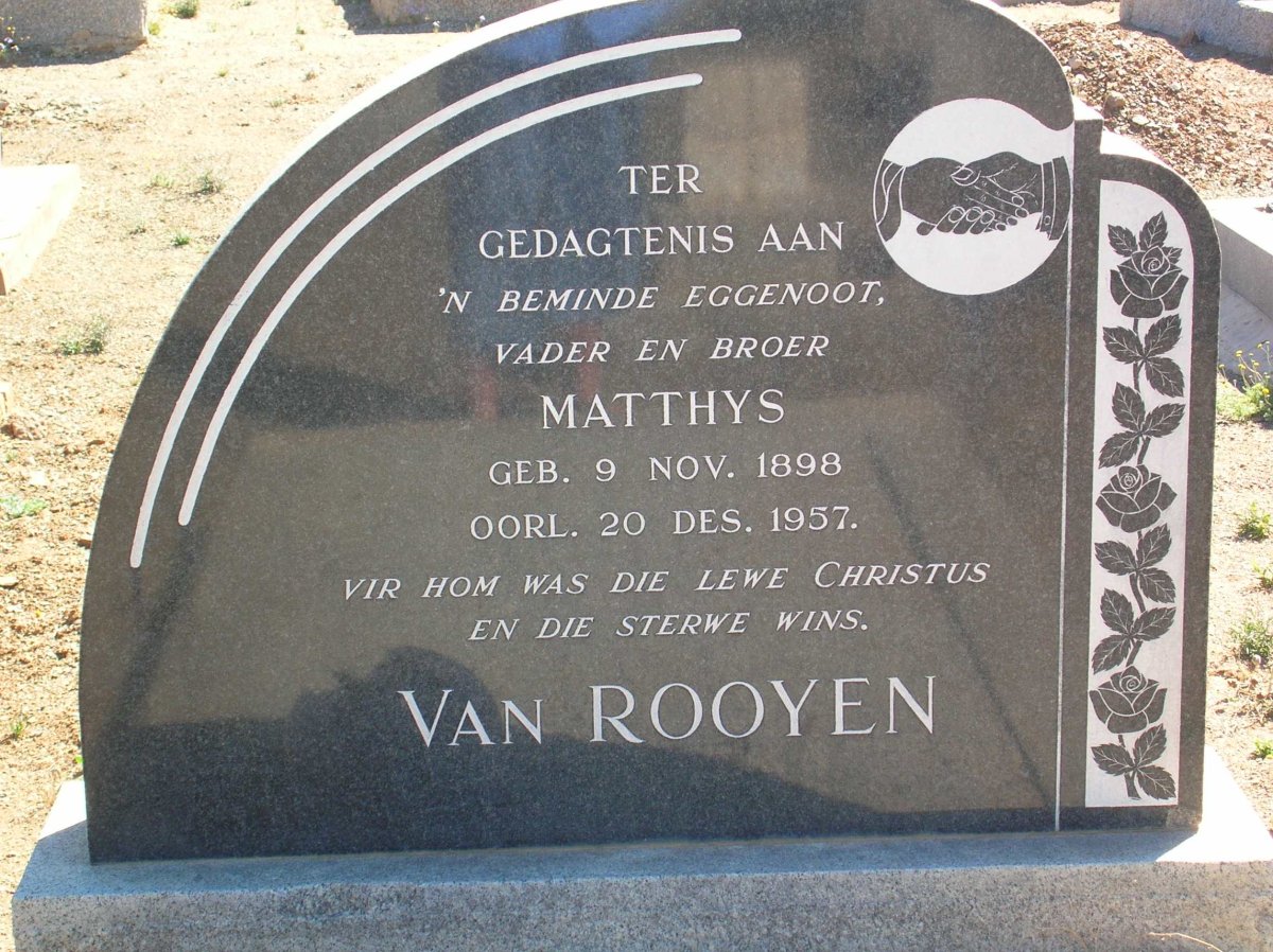 ROOYEN Matthys, van 1898-1957