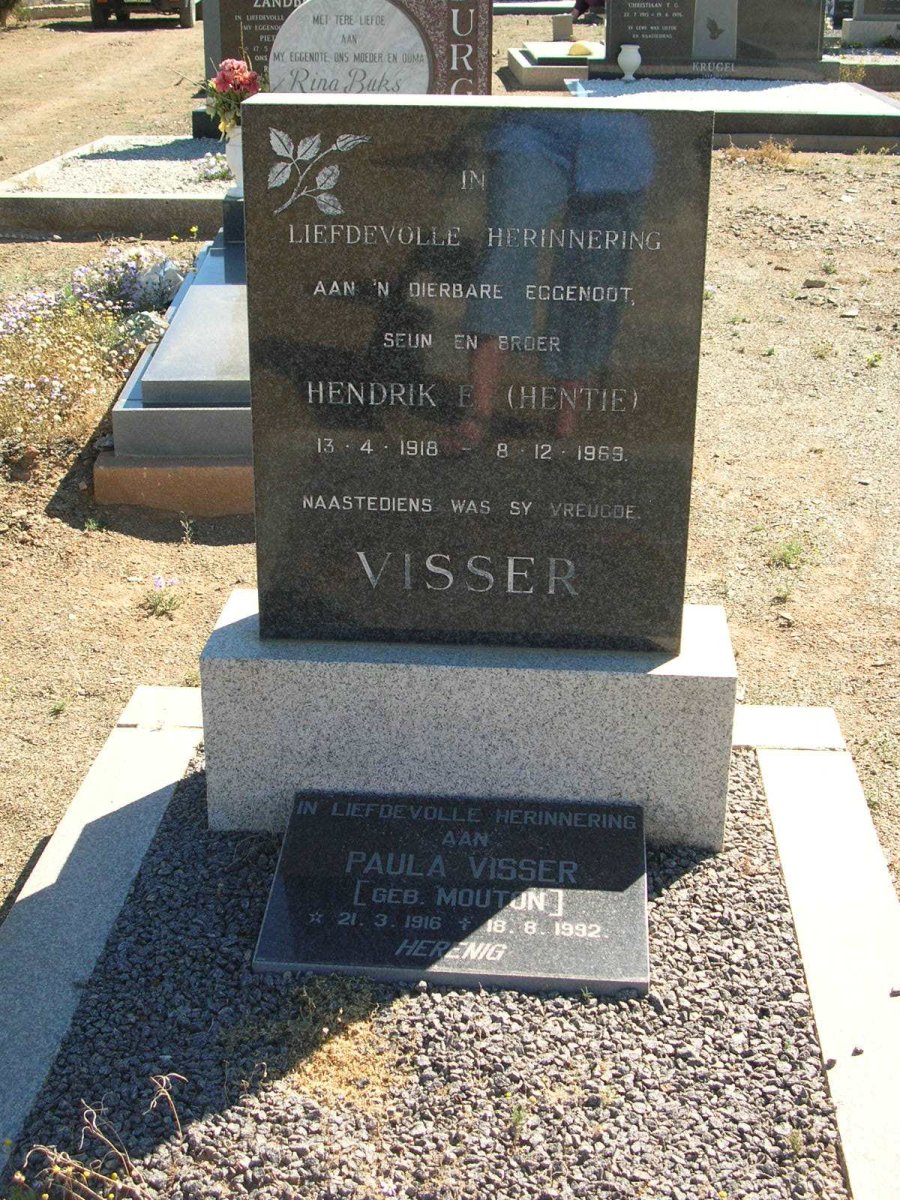 VISSER Hendrik E.1918-1969 &amp; Paula MOUTON 1916-1992
