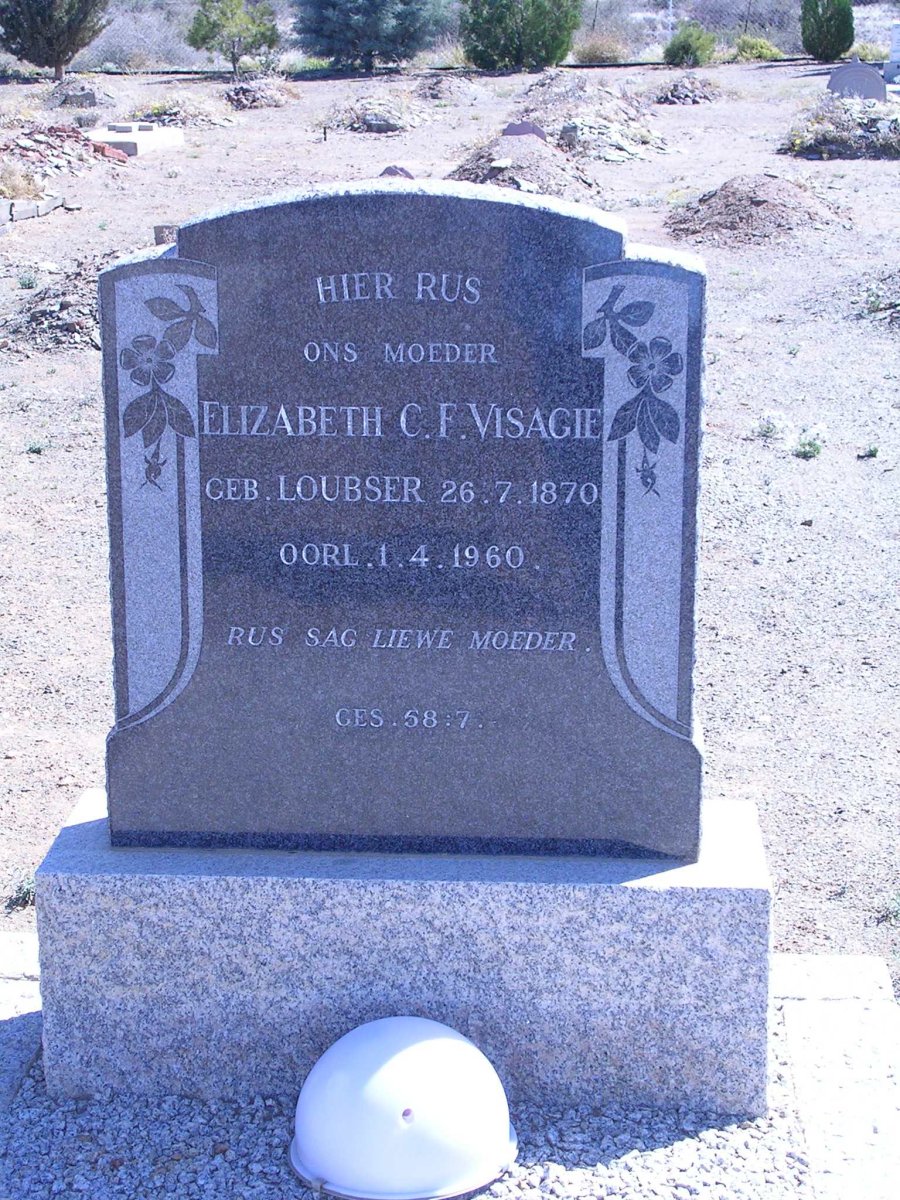 VISAGIE Elizabeth C.F. nee LOUBSER 1870-1960