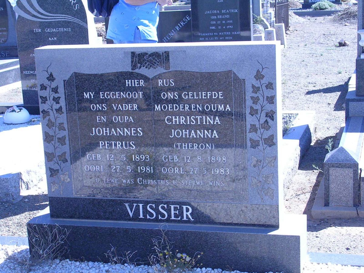 VISSER Johannes Petrus 1893-1981 &amp; Christina Johanna THERON 1898-1983