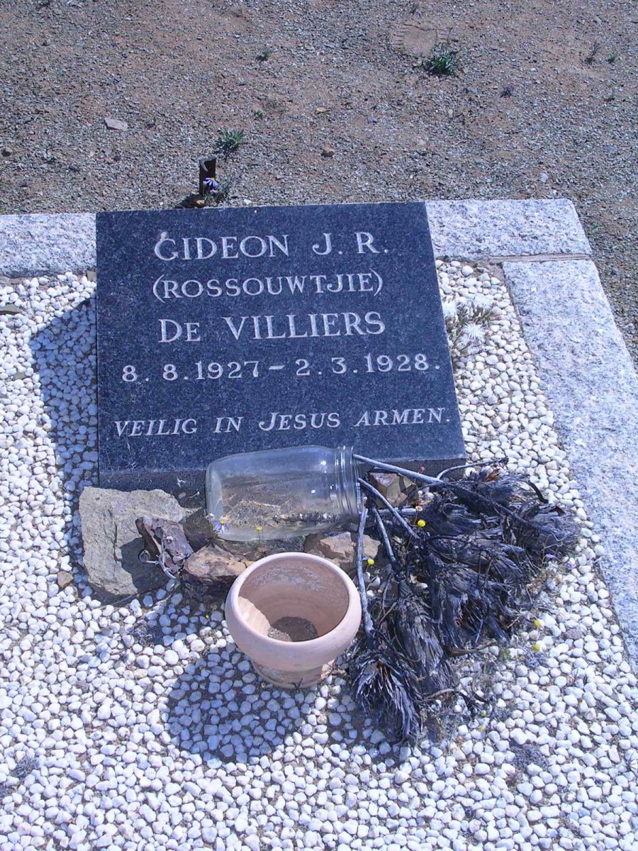 VILLIERS Gideon J.R., de 1927-1928