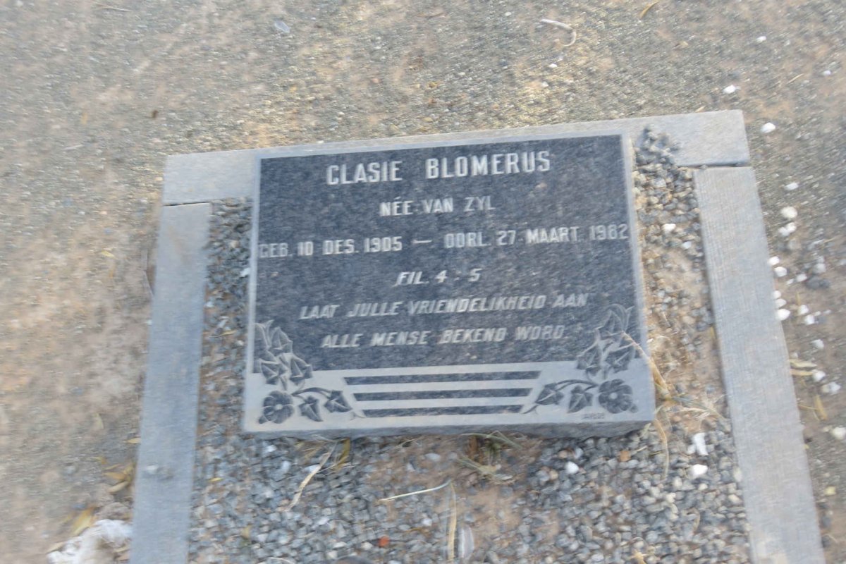 BLOMERUS Clasie nee VAN ZYL 1905-1982