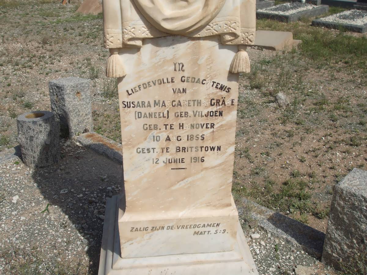 GRABE Susara Margaretha voorheen DANEEL nee VILJOEN 1855-1916