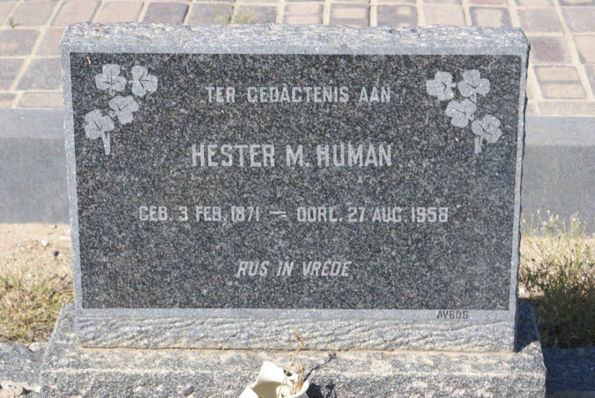 HUMAN Hester M. 1871-1958