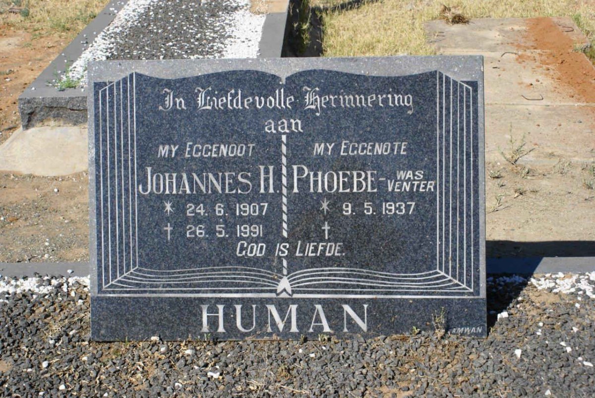 HUMAN Johannes H. 1907-1991 &amp; Phoebe VENTER 1937-