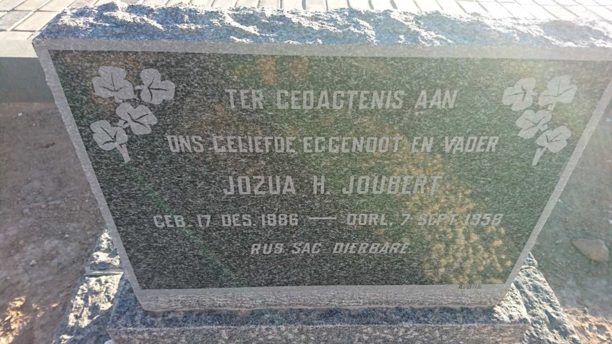 JOUBERT Jozua H. 1886-1958