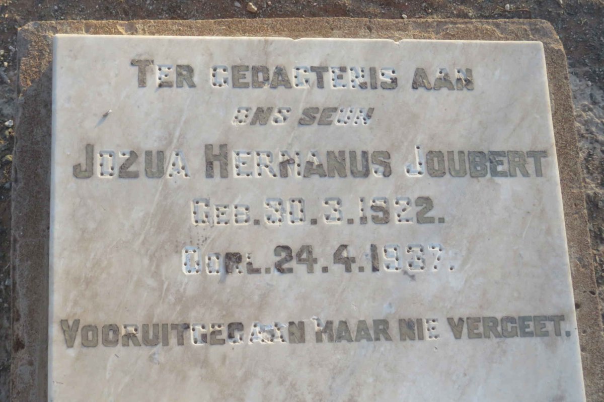 JOUBERT Jozua Hermanus 1922-1937