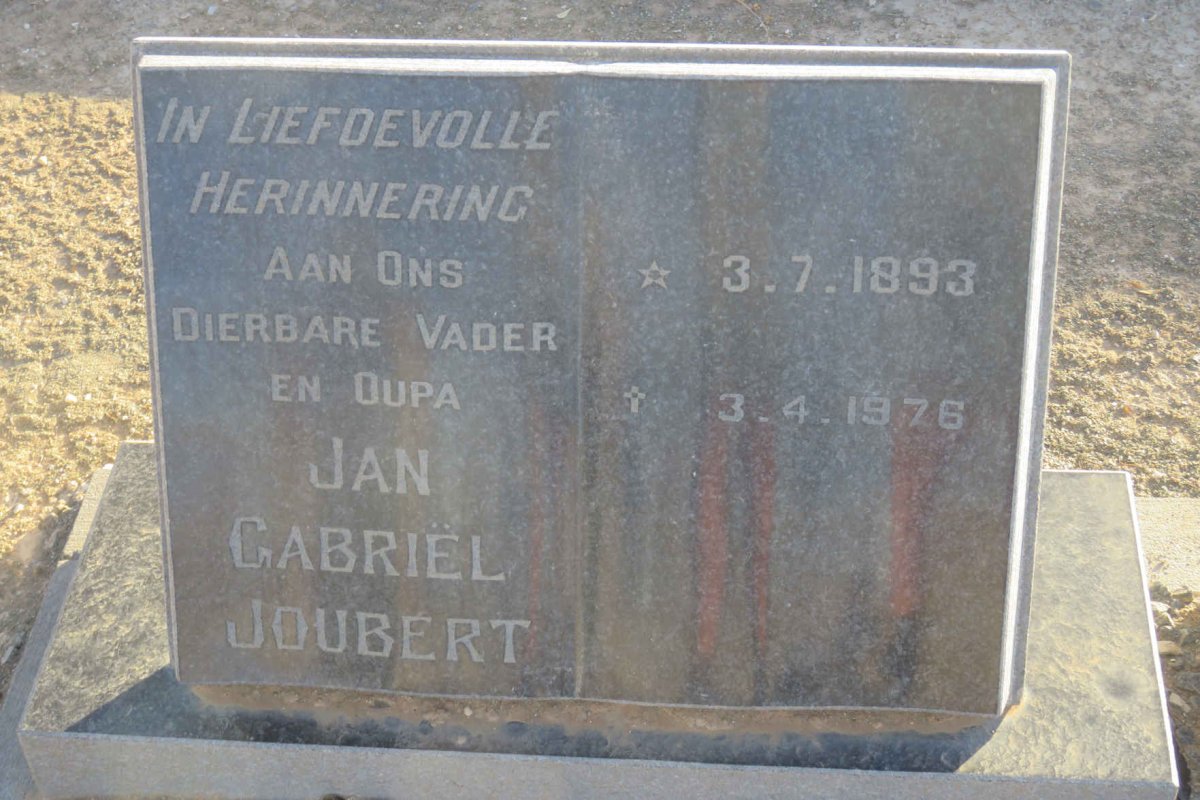 JOUBERT Jan Gabriel 1893-1976