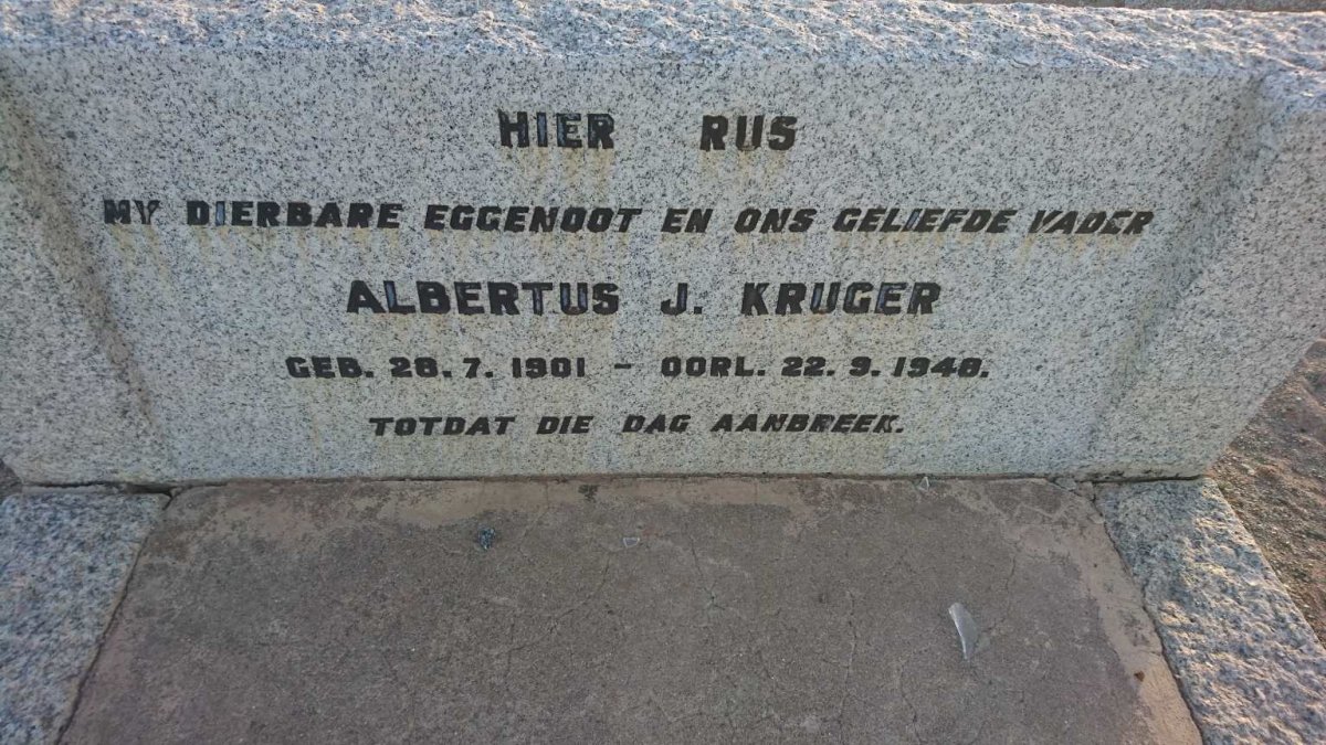 KRUGER Albertus J. 1901-1948