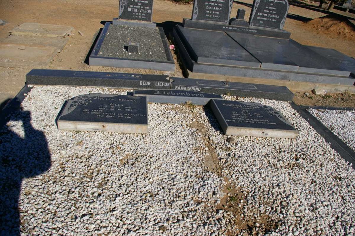 LIEBENBERG Willem Kempen 1912-1994 &amp; Hendriena Johanna VILJOEN 1929-2003