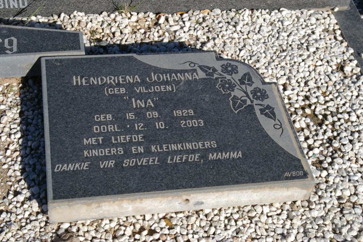 LIEBENBERG Hendriena Johanna nee VILJOEN 1929-2003