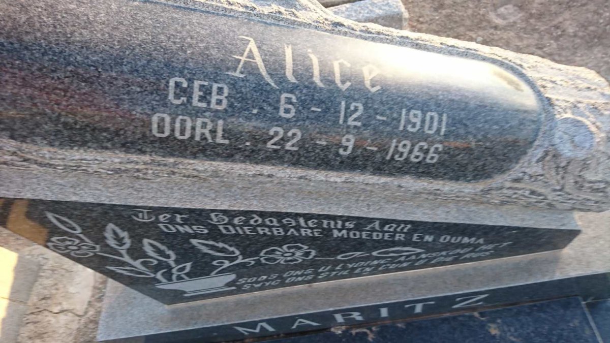 MARITZ Jacob Pieter Daniel 1892-1962 &amp; Alice 1901-1966