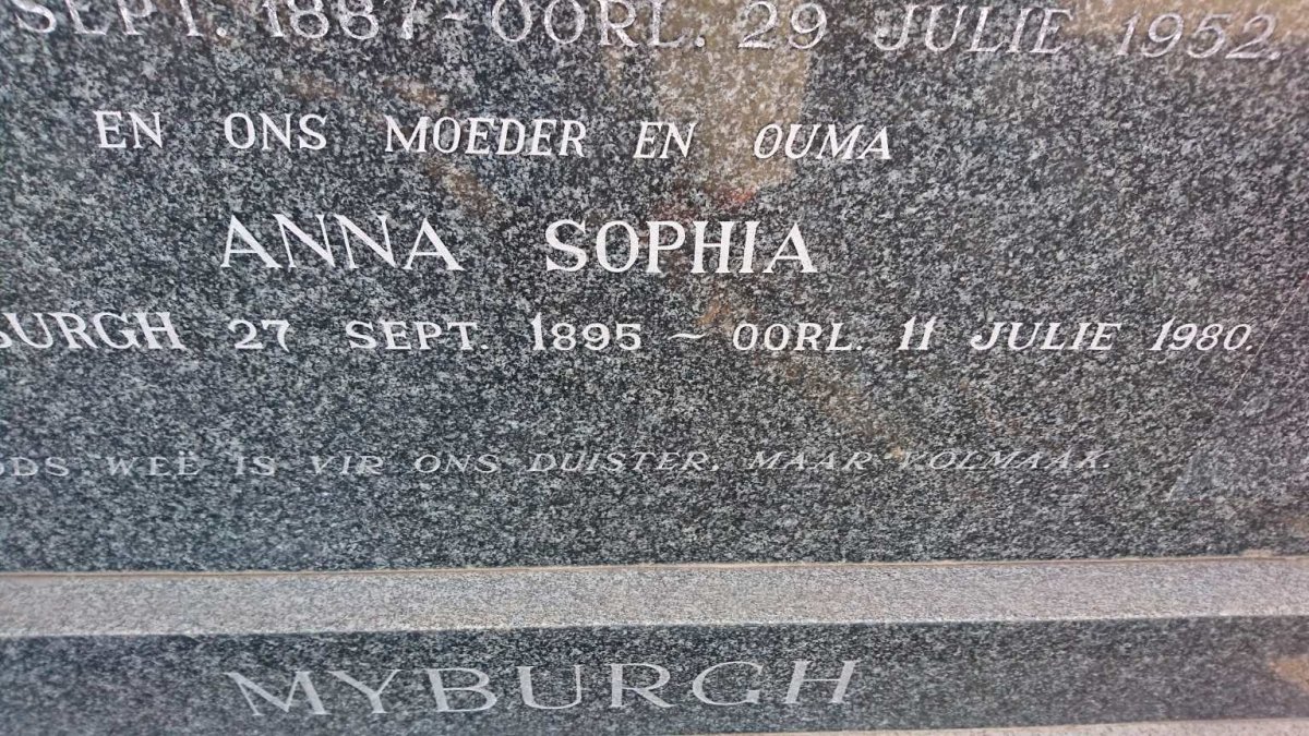 MYBURGH Nicolaas Johannes 1887-1952 &amp; Anna Sophia MYBURGH 1895-1980
