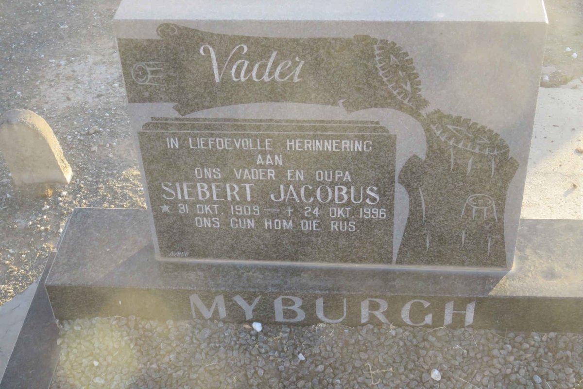 MYBURGH Siebert Jacobus 1909-1996 &amp; Johanna Elizabeth OLIVIER 1910-1989