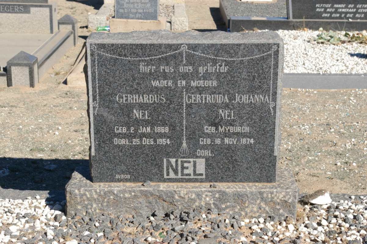 NEL Gerhardus 1868-1954 &amp; Gertruida Johanna MYBURGH 1874-