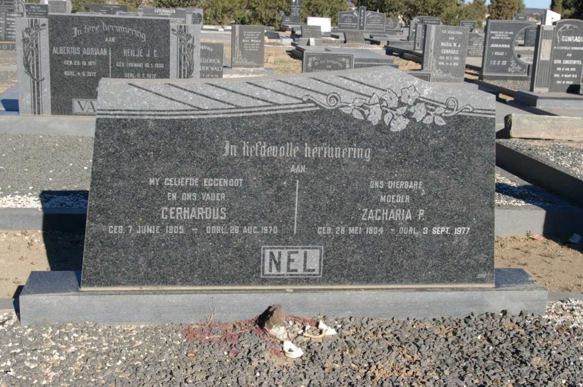 NEL Gerhardus 1905-1970 &amp; Zacharia P. 1904-1977