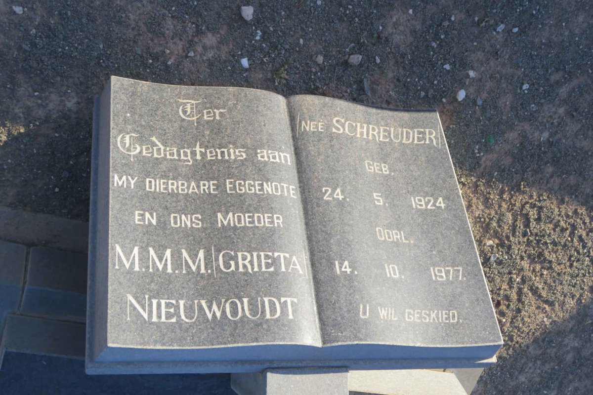 NIEUWOUDT M.M.M. 1924-1977