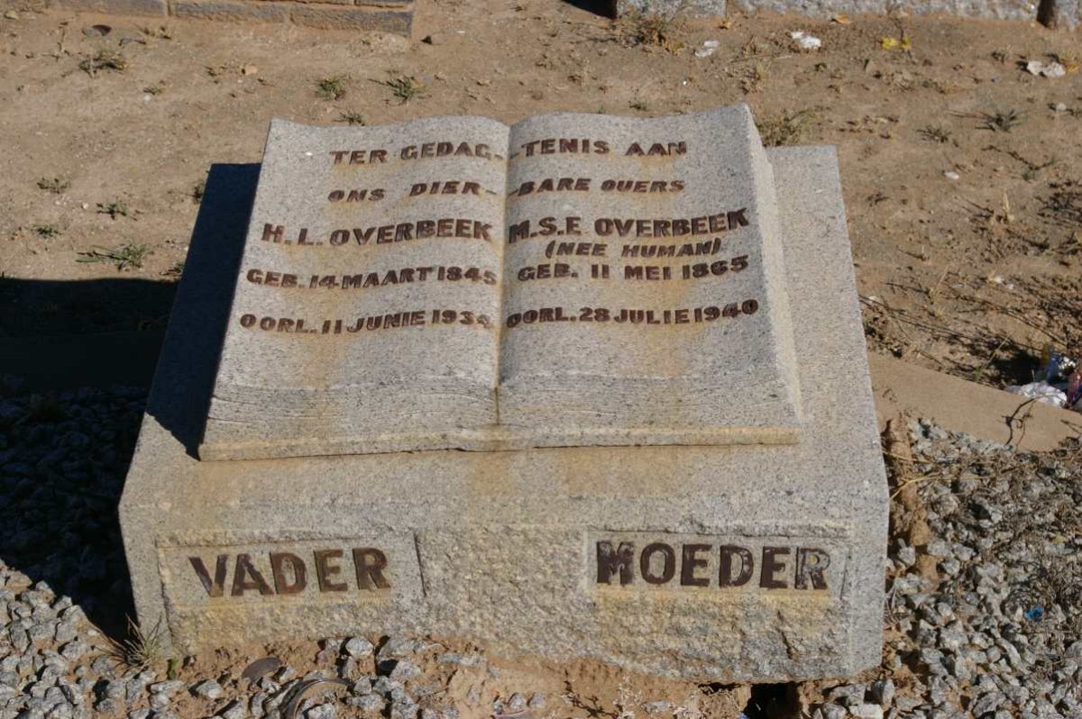 OVERBEEK H.L. 1845-1934 &amp; M.S.E HUMAN 1865-1949