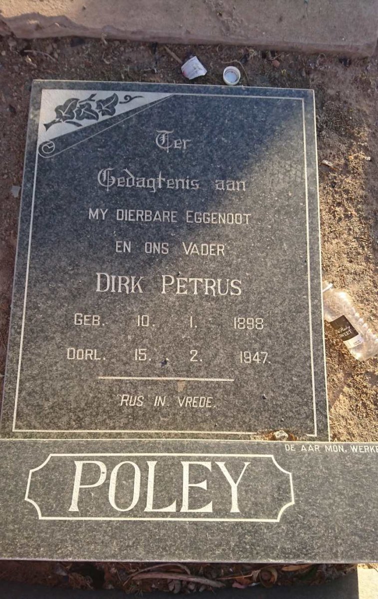 POLEY Dirk Petrus 1898-1947