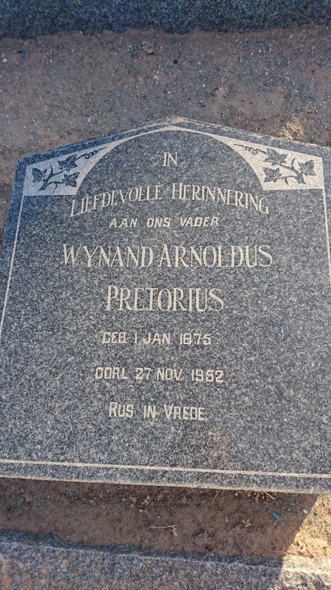 PRETORIUS Wynand Arnoldus 1875-1952