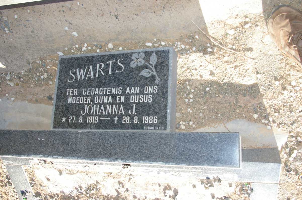 SWARTS Johanna J. 1919-1986