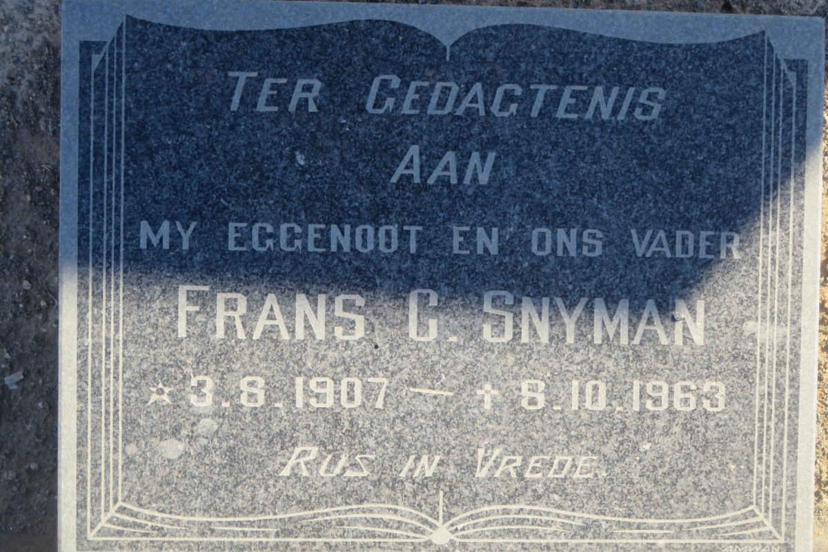 SNYMAN Frans C. 1907-1963