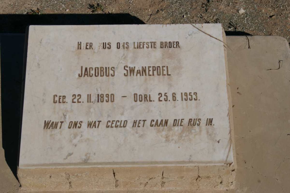 SWANEPOEL Jacobus 1890-1953