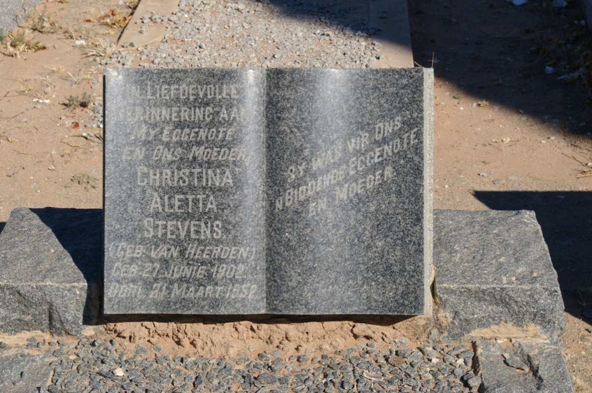 STEVENS Christina Aletta nee VAN HEERDEN 1902-1952
