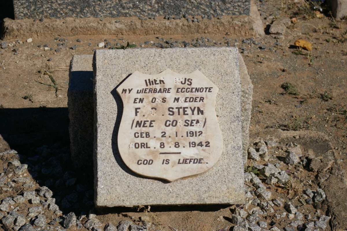 STEYN F.C. nee GOOSEN 1912-1942