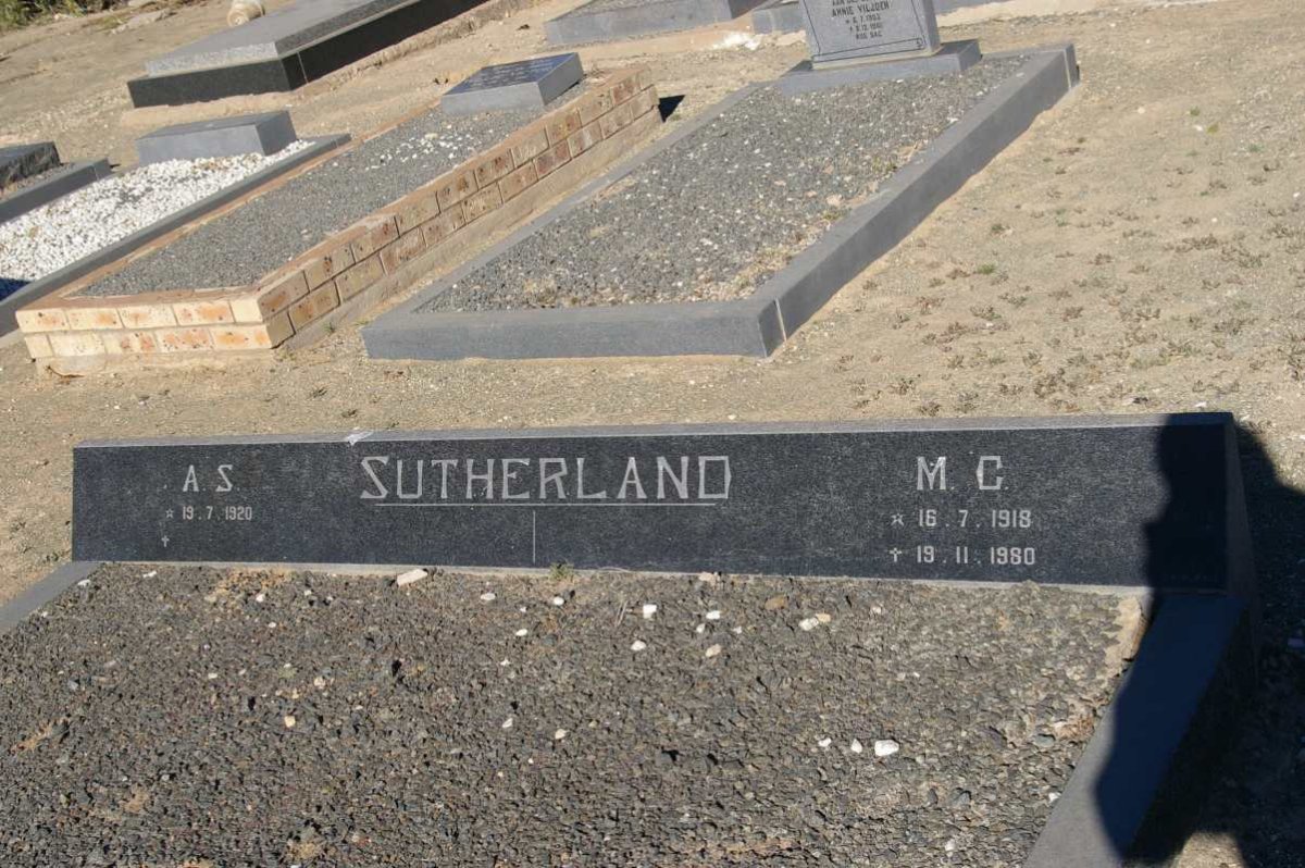 SUTHERLAND A.S. 1920- &amp; M.C. 1918-1980