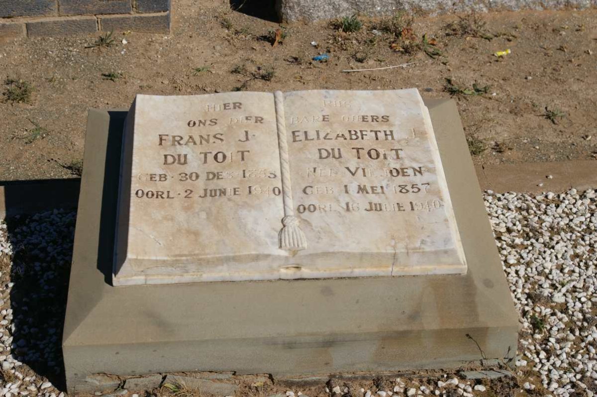 TOIT Frans J., du 1853-1940 &amp; Elizabeth J. VILJOEN 1857-1940