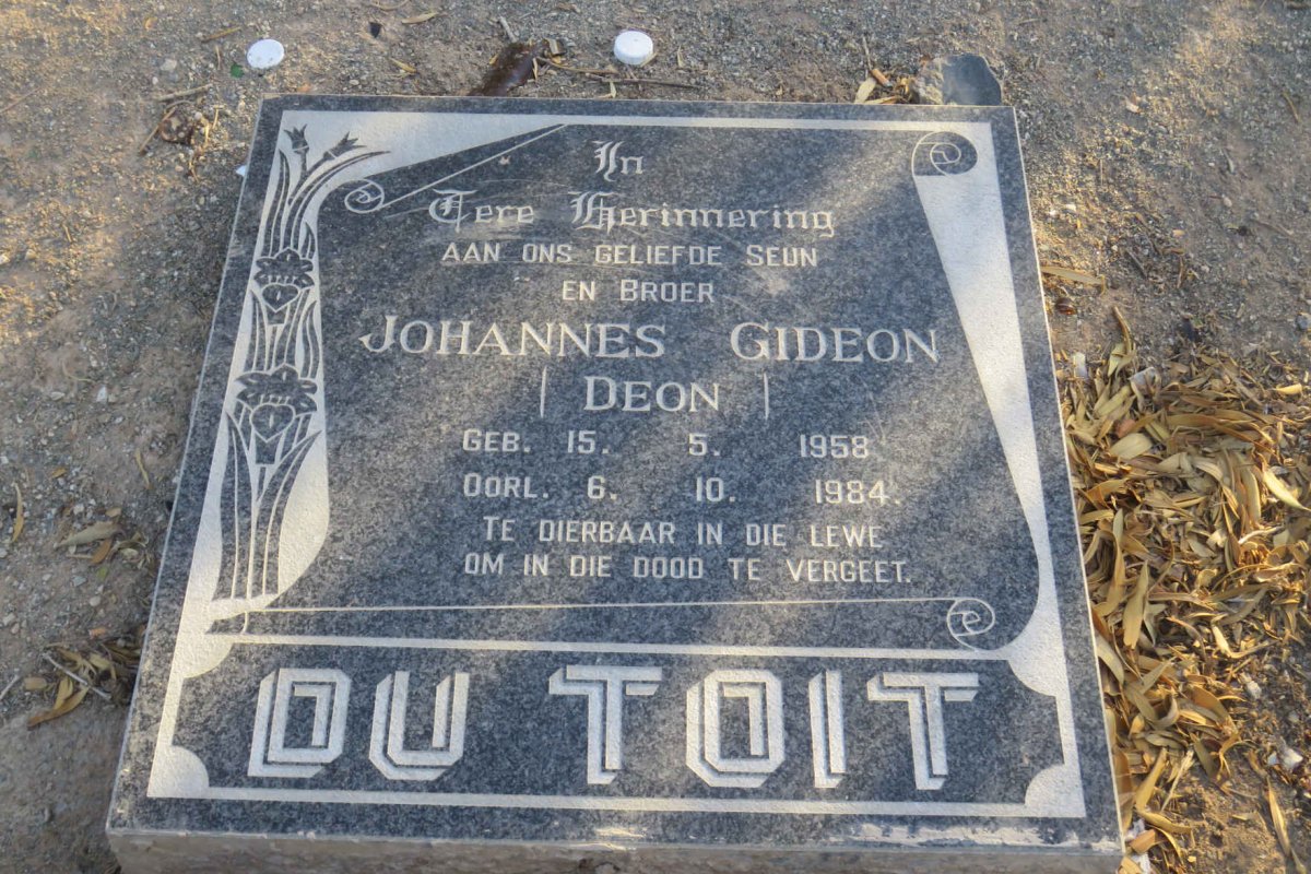 TOIT Johannes Gideon, du 1958-1984