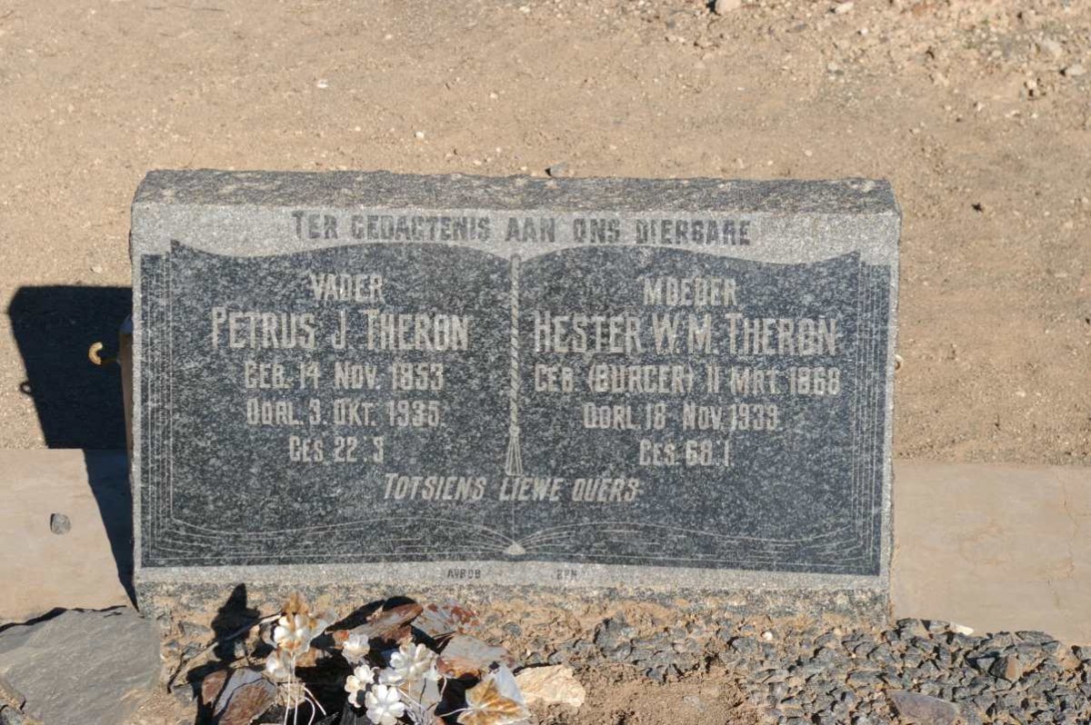 THERON Petrus J. 1853-1935 &amp; Hester W.M. BURGER 1868-1939
