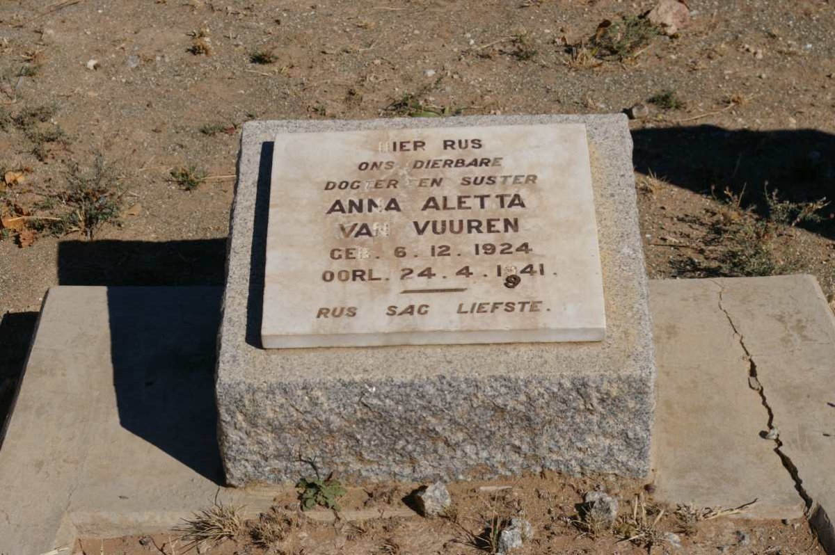 VUUREN Anna Aletta, van 1924-1941