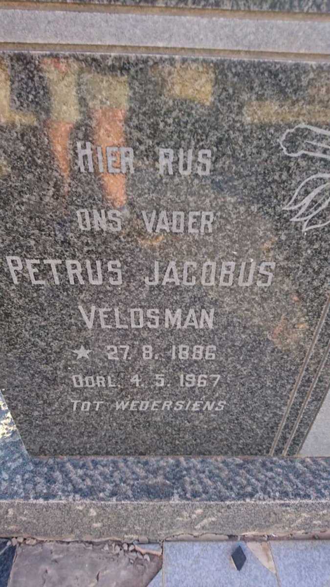 VELDSMAN Petrus Jacobus 1886-1967 &amp; Anna M.C. HUMAN 1899-1966