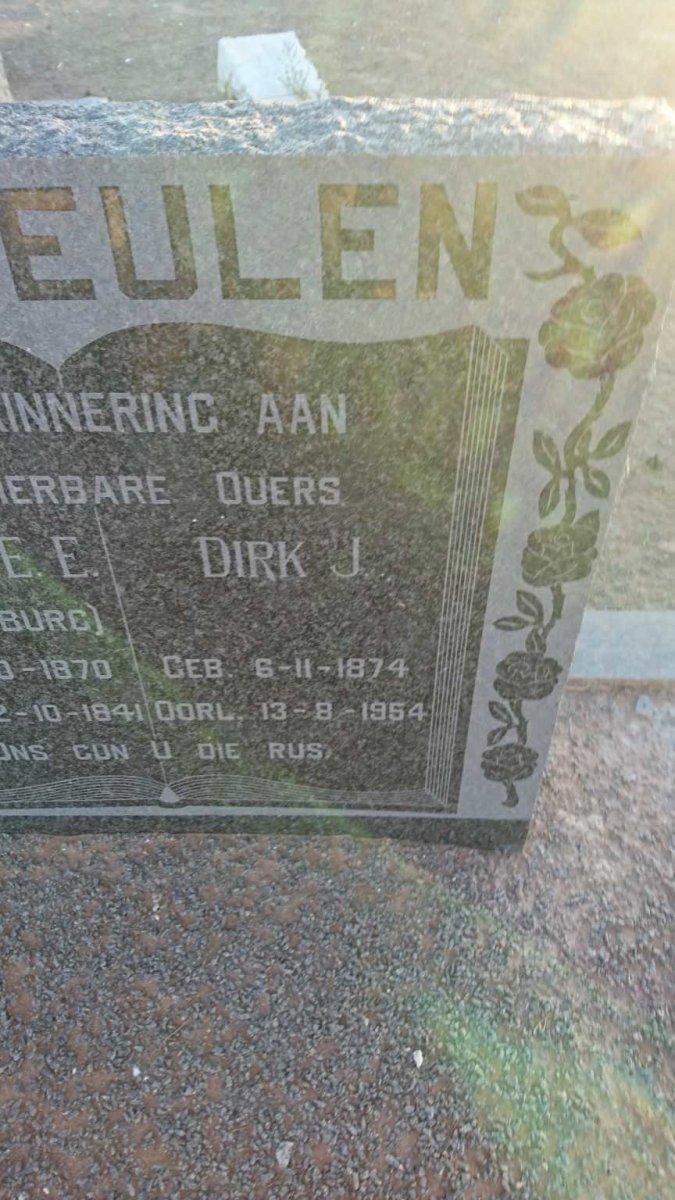 VERMEULEN Dirk J. 1874-1954 &amp; Hester E.E. MYBURG 1870-1941