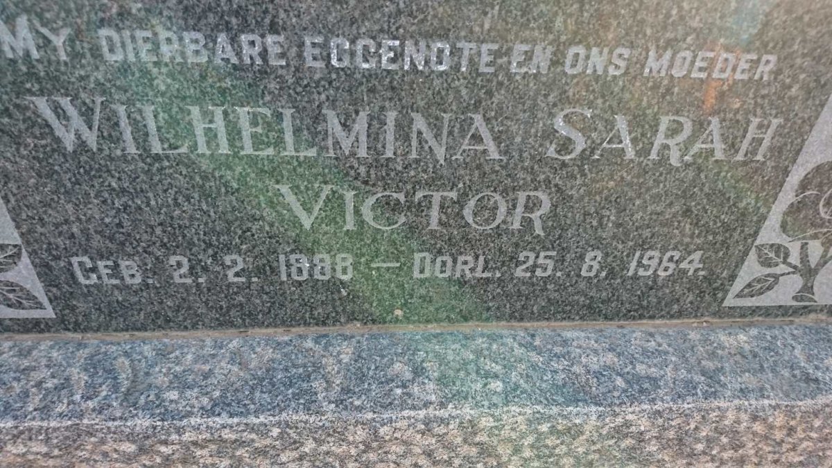 VICTOR Anthonie Johannes 1886-1972 &amp; Wilhelmina Sarah 1888-1964