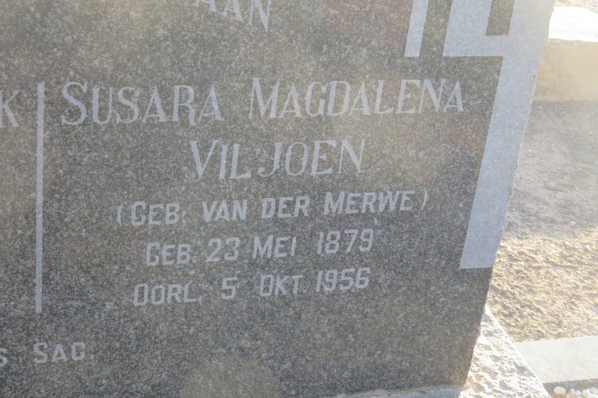 VILJOEN Susara Magdalena nee VAN DER MERWE 1879-1956