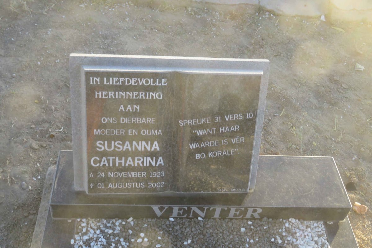 VENTER Susanna Catharina 1923-2002